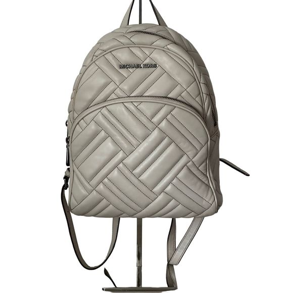 Michael Kors Handbags - Michael Kors Quilted Gray Leather Medium Backpack